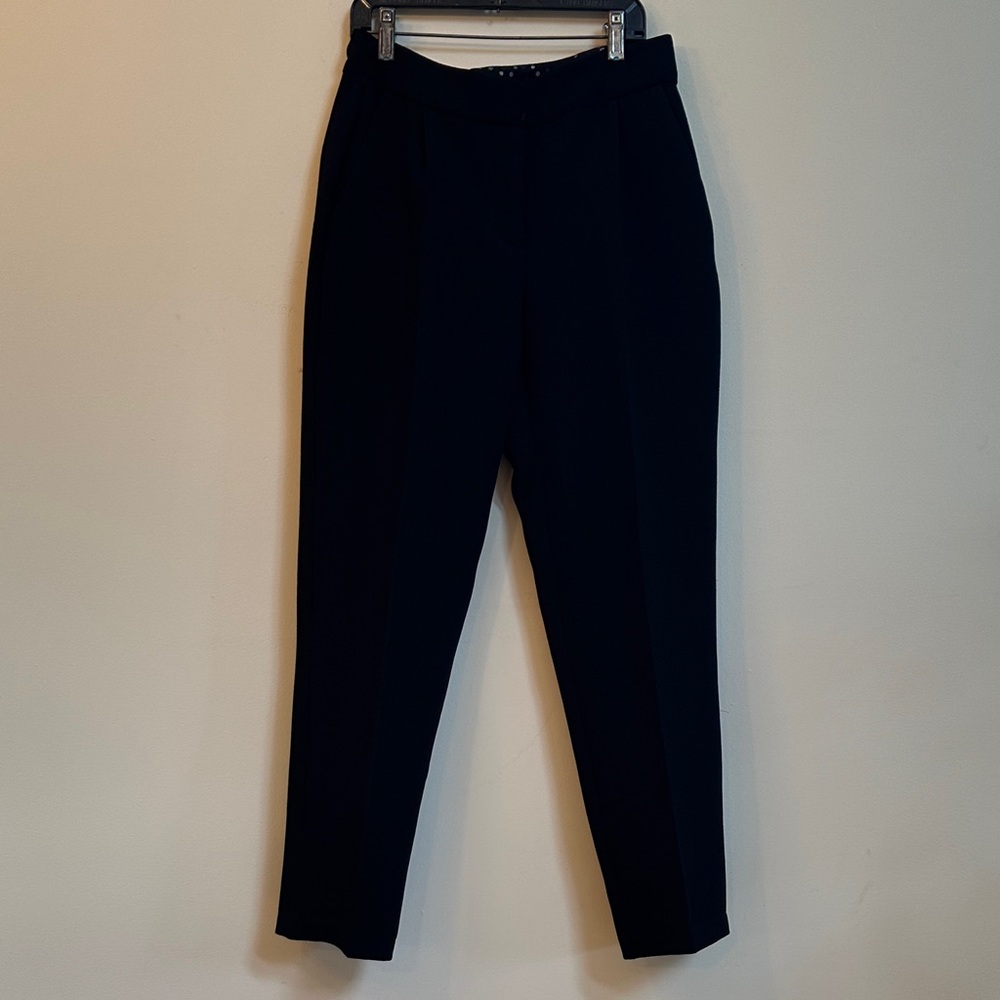Cotelac Black Crepe Dress Pants – French Size 1 – Pleated Front – Preowned